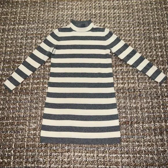 J. Crew Gray and White Striped Long Sleeve Dress - Picture 9 of 14